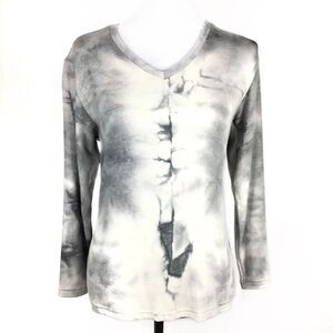 American Eagle Outfitters Sweater Plush Tie Dye Grey Black Junior Large